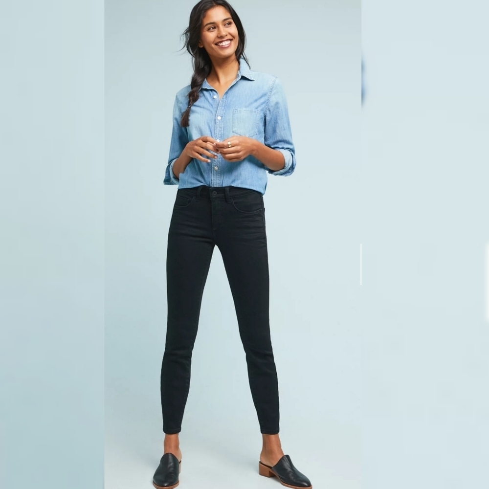 Anthropologie Pilcro and the Letterpress High-Rise Denim Leggings Blk Sz: 26
